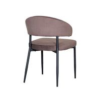 LABEL51 Eetkamerstoelen Bliss - Taupe - Velvet - Zwart Metalen Frame