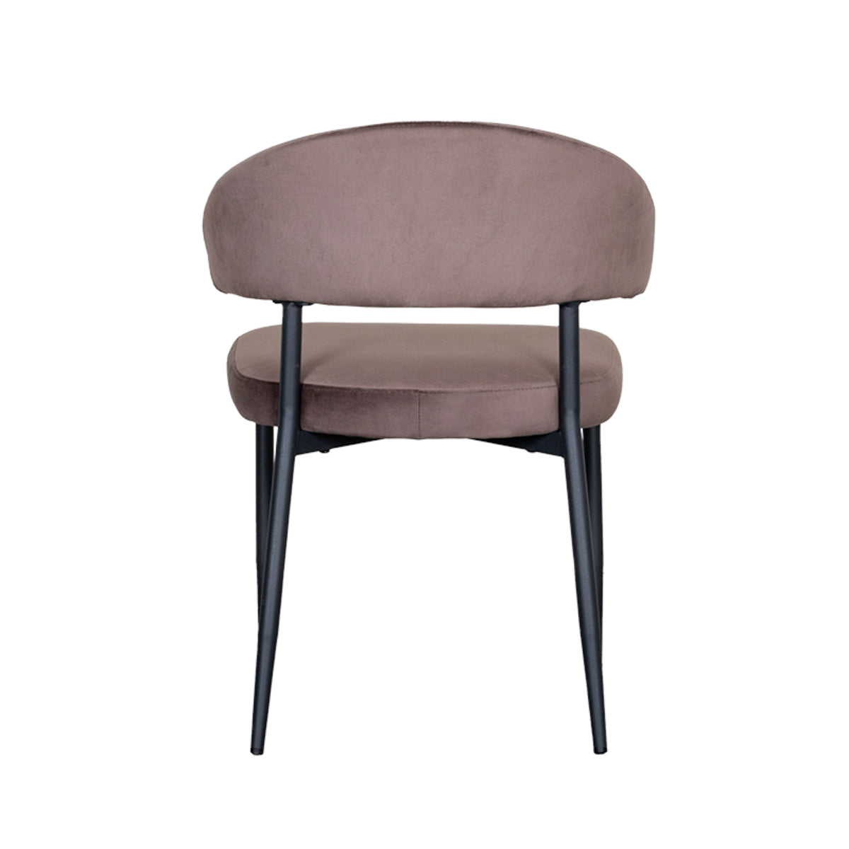 LABEL51 Eetkamerstoelen Bliss - Taupe - Velvet - Zwart Metalen Frame