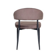 LABEL51 Eetkamerstoelen Bliss - Taupe - Velvet - Zwart Metalen Frame