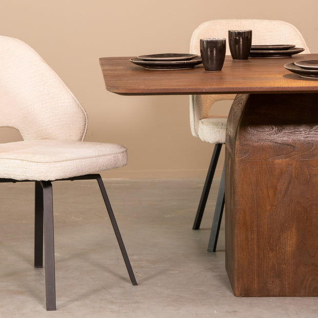 LABEL51 Eetkamertafels Ingo - Espresso - Mangohout - 130 cm - Vierkant