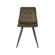 LABEL51 Eetkamerstoelen Jay - Army - Kunstleder - Zwart Metalen Frame