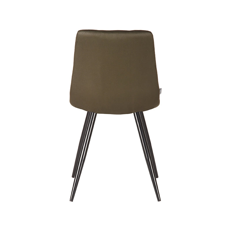LABEL51 Eetkamerstoelen Jay - Army - Kunstleder - Zwart Metalen Frame