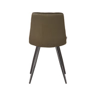 LABEL51 Eetkamerstoelen Jay - Army - Kunstleder - Zwart Metalen Frame