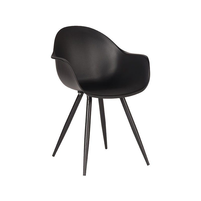 LABEL51 Eetkamerstoelen Luca - Zwart - PP - Zwart Metalen Frame