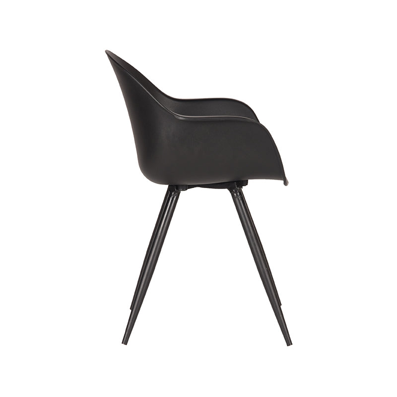 LABEL51 Eetkamerstoelen Luca - Zwart - PP - Zwart Metalen Frame