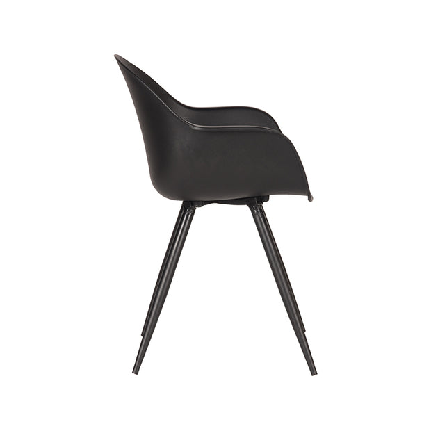 LABEL51 Eetkamerstoelen Luca - Zwart - PP - Zwart Metalen Frame