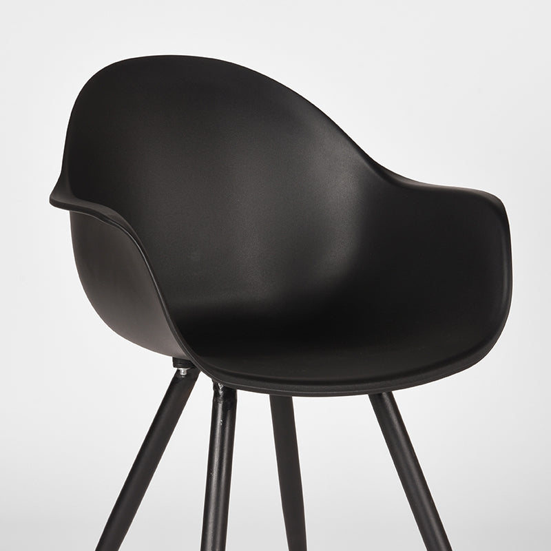 LABEL51 Eetkamerstoelen Luca - Zwart - PP - Zwart Metalen Frame