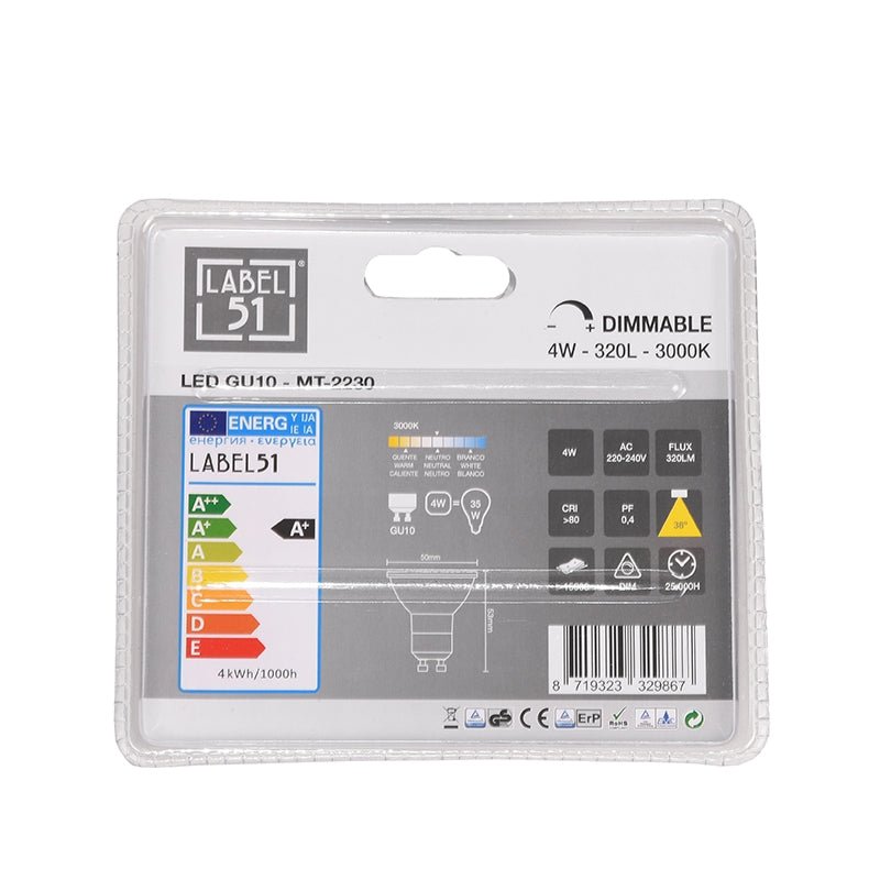 LABEL51 Lichtbronnen GU10 - Helder glas - - One Size