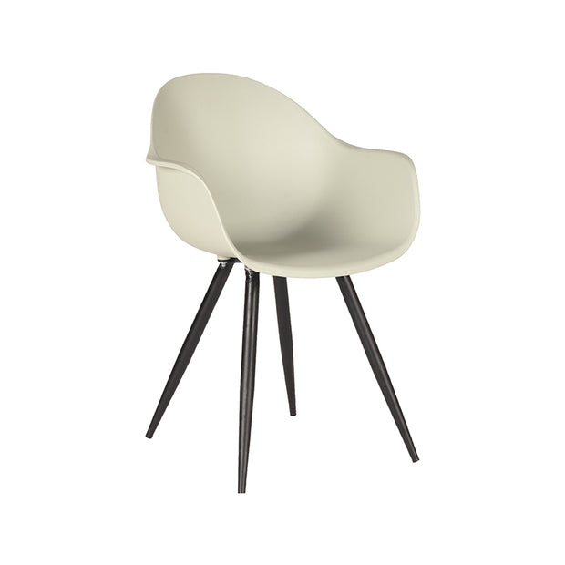 LABEL51 Eetkamerstoelen Luca - Breeze - PP - Zwart Metalen Frame
