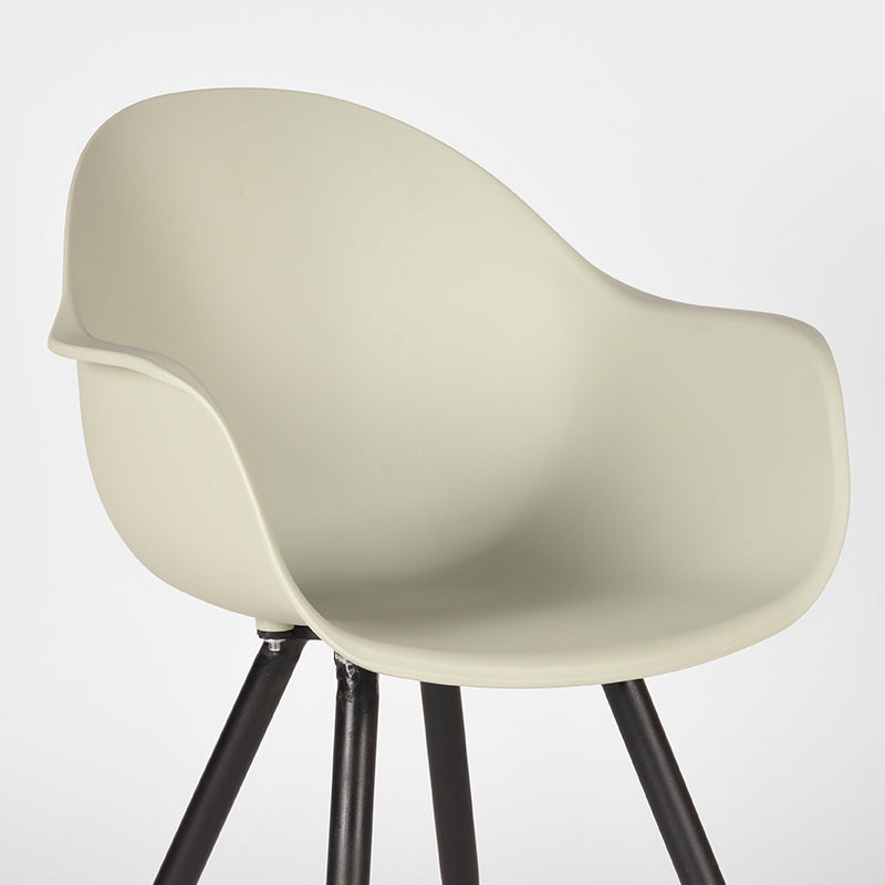 LABEL51 Eetkamerstoelen Luca - Breeze - PP - Zwart Metalen Frame