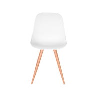 LABEL51 Eetkamerstoelen Rimini - Wit - PP - Naturel Houtlook Frame