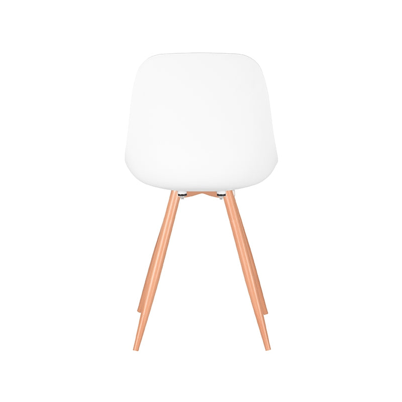LABEL51 Eetkamerstoelen Rimini - Wit - PP - Naturel Houtlook Frame
