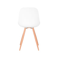 LABEL51 Eetkamerstoelen Rimini - Wit - PP - Naturel Houtlook Frame
