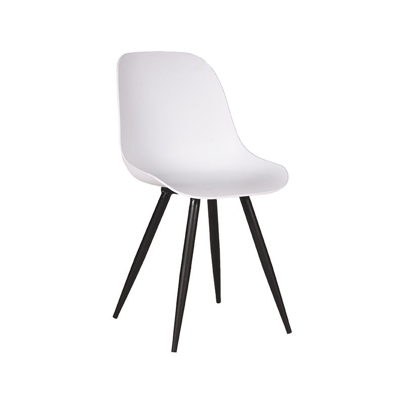 LABEL51 Eetkamerstoelen Monza - Wit - PP - Zwart Metalen Frame
