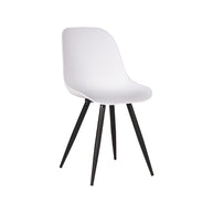 LABEL51 Eetkamerstoelen Monza - Wit - PP - Zwart Metalen Frame