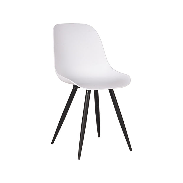 LABEL51 Eetkamerstoelen Monza - Wit - PP - Zwart Metalen Frame