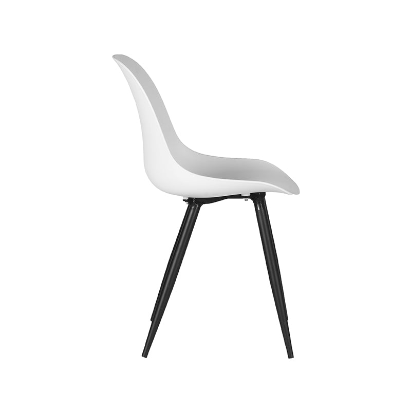LABEL51 Eetkamerstoelen Monza - Wit - PP - Zwart Metalen Frame