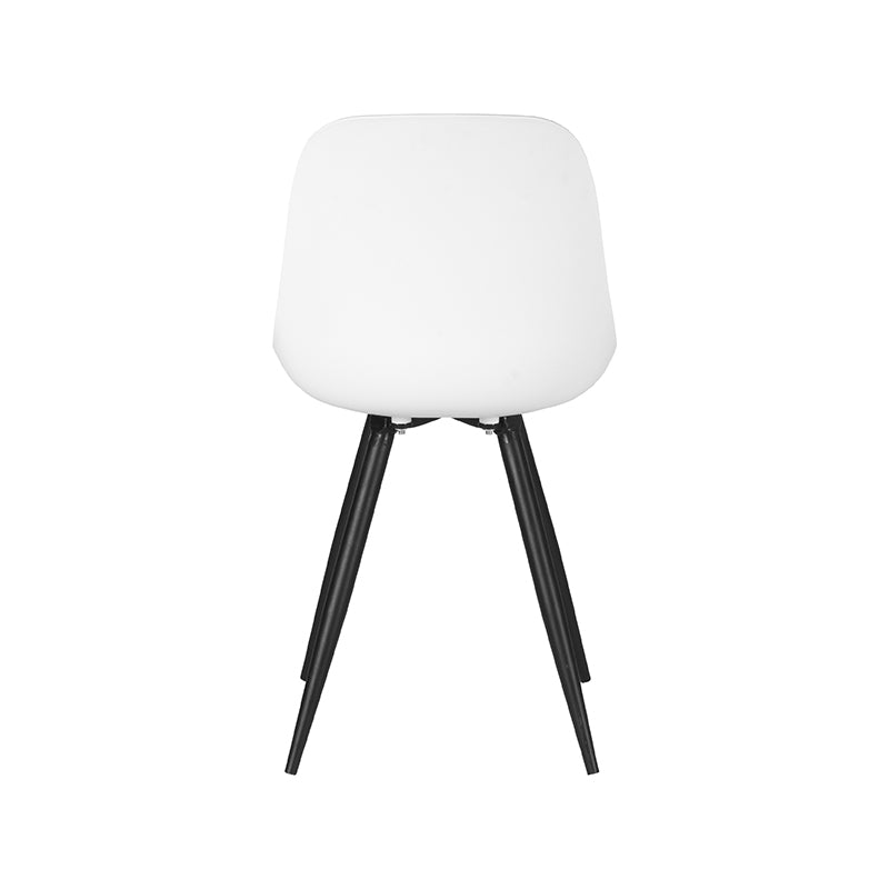 LABEL51 Eetkamerstoelen Monza - Wit - PP - Zwart Metalen Frame