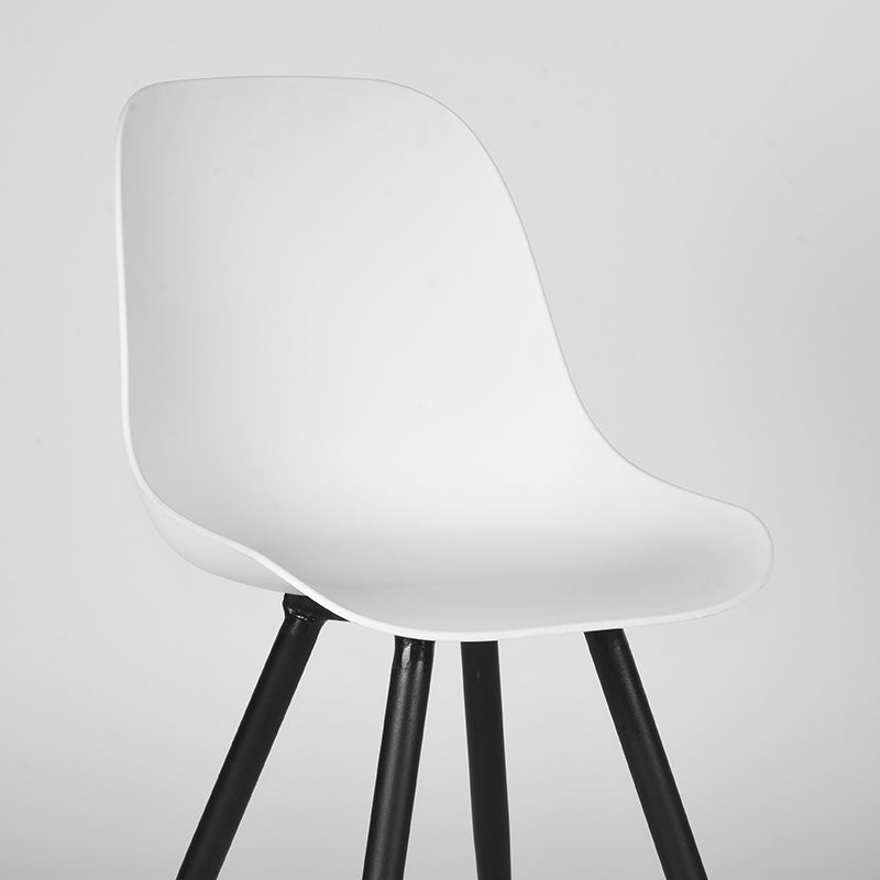 LABEL51 Eetkamerstoelen Monza - Wit - PP - Zwart Metalen Frame