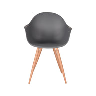 LABEL51 Eetkamerstoelen Parma - Antraciet - PP - Naturel Houtlook Frame