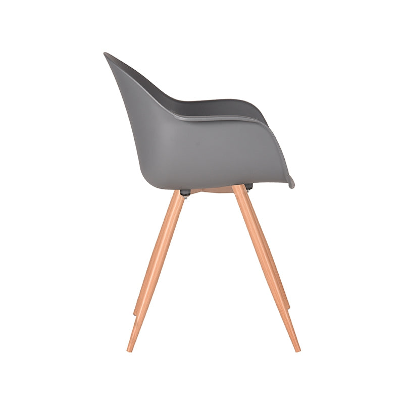 LABEL51 Eetkamerstoelen Parma - Antraciet - PP - Naturel Houtlook Frame