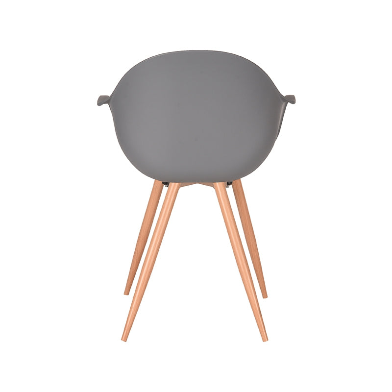 LABEL51 Eetkamerstoelen Parma - Antraciet - PP - Naturel Houtlook Frame