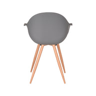 LABEL51 Eetkamerstoelen Parma - Antraciet - PP - Naturel Houtlook Frame