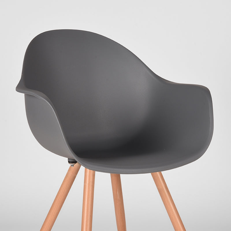 LABEL51 Eetkamerstoelen Parma - Antraciet - PP - Naturel Houtlook Frame