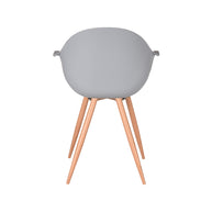 LABEL51 Eetkamerstoelen Parma - Grijs - PP - Naturel Houtlook Frame